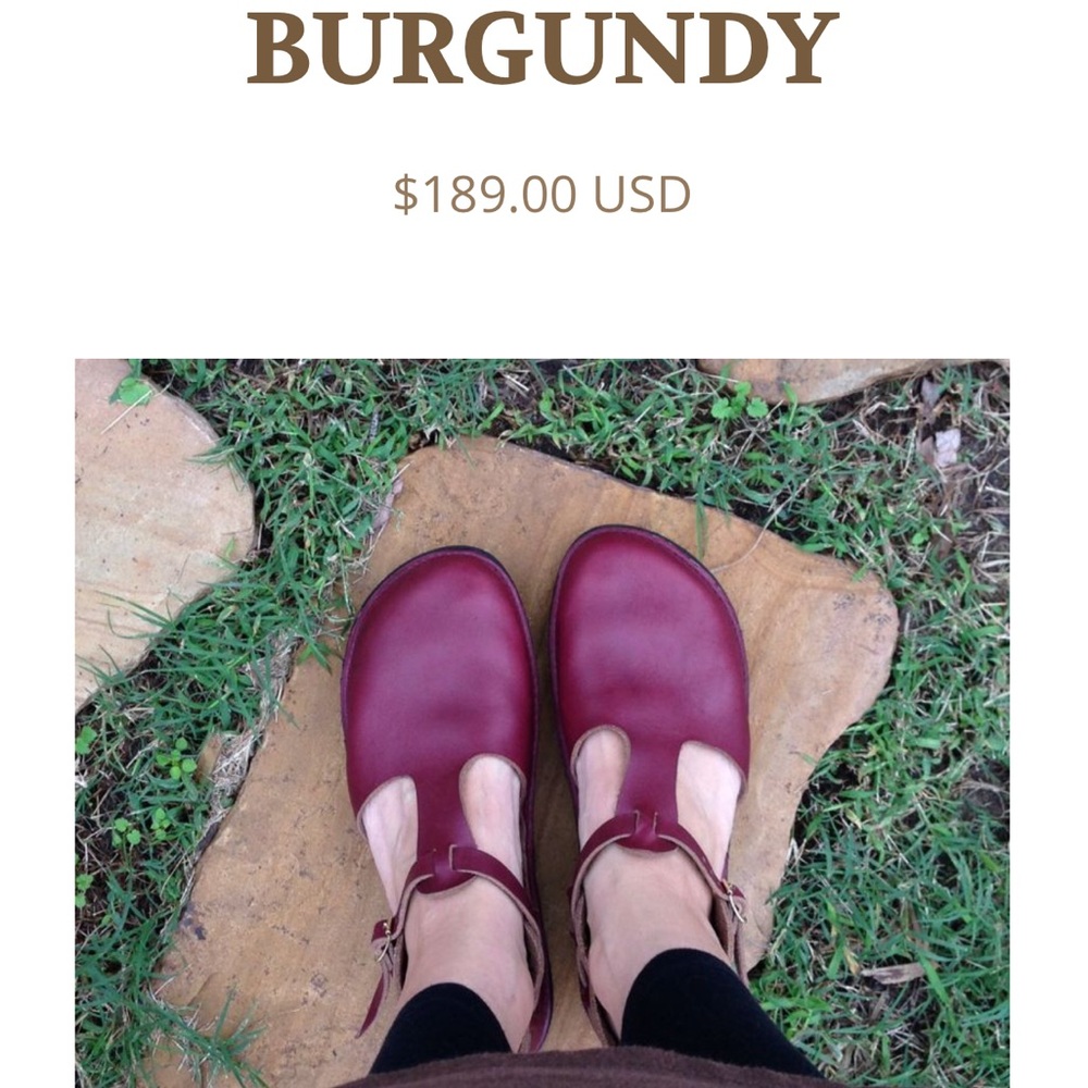 Aurora shoe co T strap burgundy 9 1/2 wide